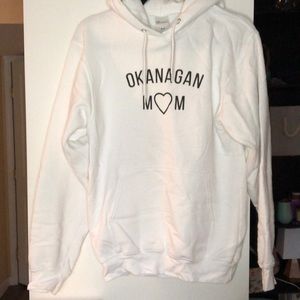 Okanagan mom white hoodie by Authentic T shirt company